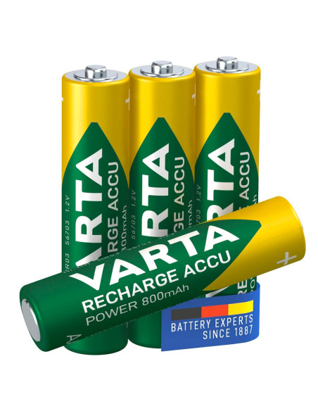 Pack 4 pz Batteria Varta pile Ricaricabili AAA Ministilo Pre-Caricate 800 mAh