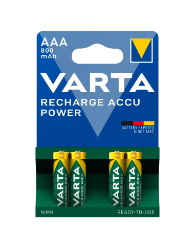 Pack 4 pz Batteria Varta pile Ricaricabili AAA Ministilo Pre-Caricate 800 mAh