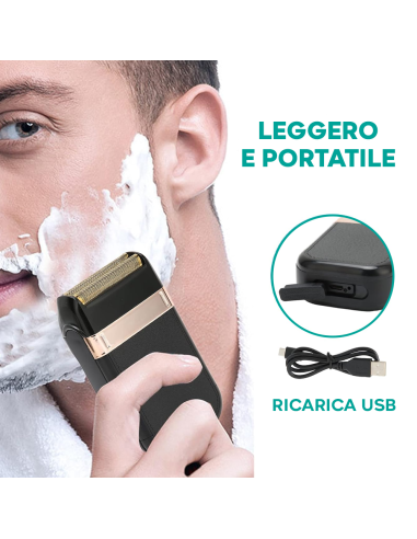 Rasoio Uomo Ricaricabile USB Portatile...