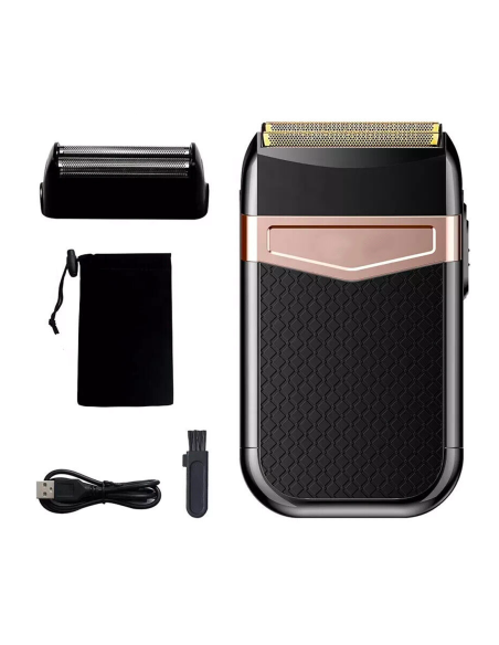 Rasoio Uomo Ricaricabile USB Portatile Impermeabile Doppia Testina di Ricambio