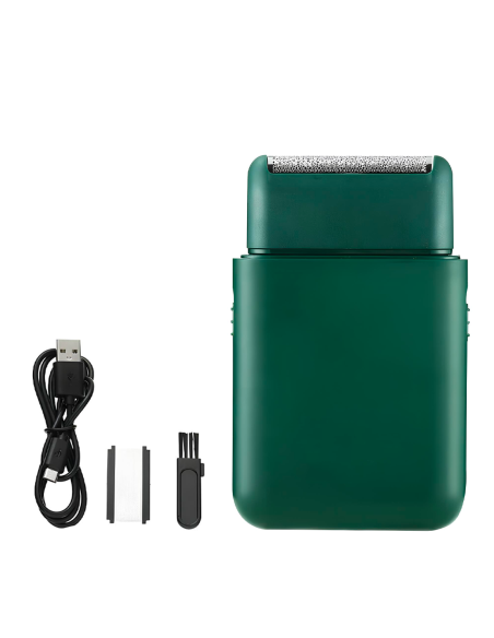 Rasoio Barba e Basette da Uomo Ricaricabile USB e Portatile Testina di Ricambio