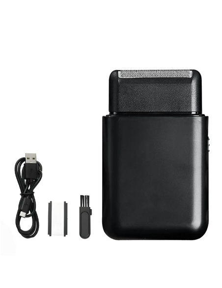 Rasoio Barba e Basette da Uomo Ricaricabile USB e Portatile Testina di Ricambio