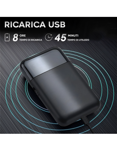 Rasoio Barba e Basette da Uomo Ricaricabile USB...