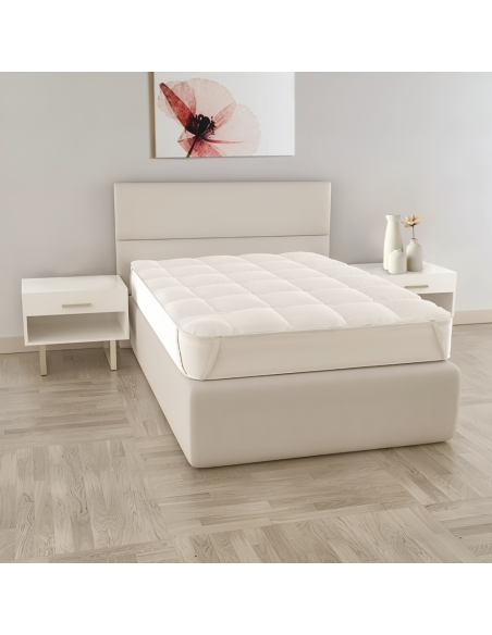 Topper Coprimaterasso Letto Singolo 3cm 90x200 in Microfibra con Elastici