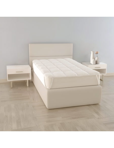 Topper Coprimaterasso Letto 1 Piazza e Mezza 3cm 130x200 Microfibra con Elastici