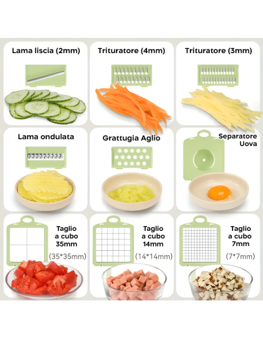 Tritaverdure Multifunzione 9 in 1 Grattugia...