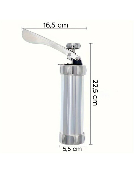 Macchina Pressa Biscotti Manuale in Acciaio Kit 20 Trafile 4 Beccucci per Glassa