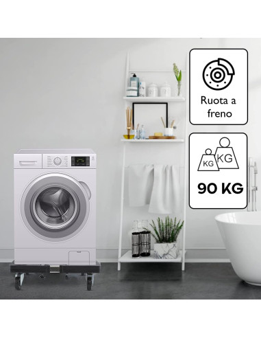 Carrello Base Mobile e Regolabile per Lavatrice...