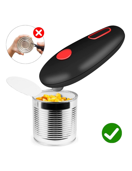 Apriscatole Universale Elettrico Avvio Automatico Rotazione a 360° a Batterie