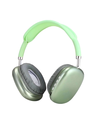 Image of Cuffie Wireless P9 Bluetooth Auricolari Radio Ricaricabili Ingresso MicroSD Card Verde