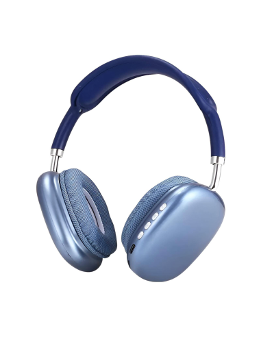 Cuffie Wireless P9 Bluetooth Auricolari Radio Ricaricabili Ingresso MicroSD Card Blu