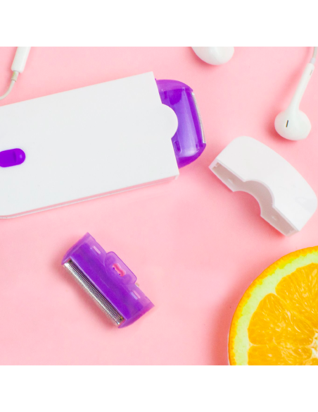 Epilazione Viso e Corpo Portatile Ricaricabile USB Trimmer con Luce e 2 Testine