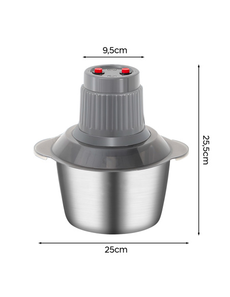 Tritacarne e Verdura Multifunzione 400W Ciotola da 3lt Trita Sminuzza e Mescola