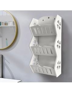 Mensola da Parete Organizer Portaoggetti PVC Bianco 3... 2