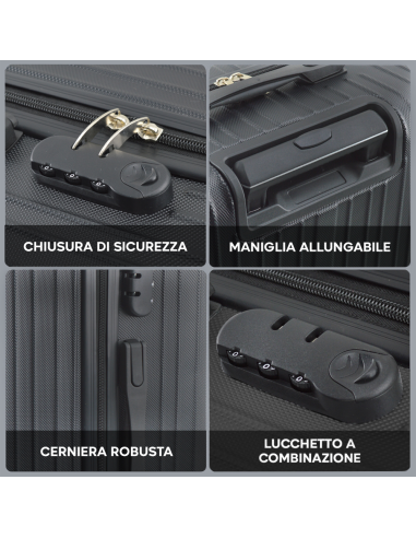 Set 4pz Trolley KAYLA Valigia Guscio Rigido 4...