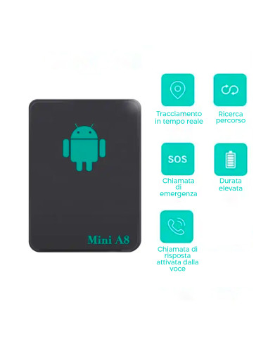 2pz Mini Localizzatore GPS Tascabile con Scheda...