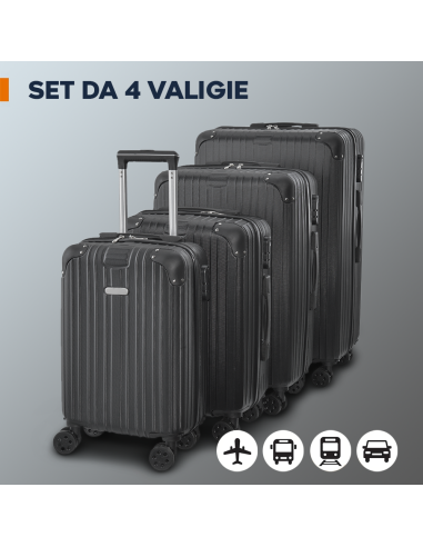 Set 4pz Trolley KAYLA Valigia Guscio Rigido 4...