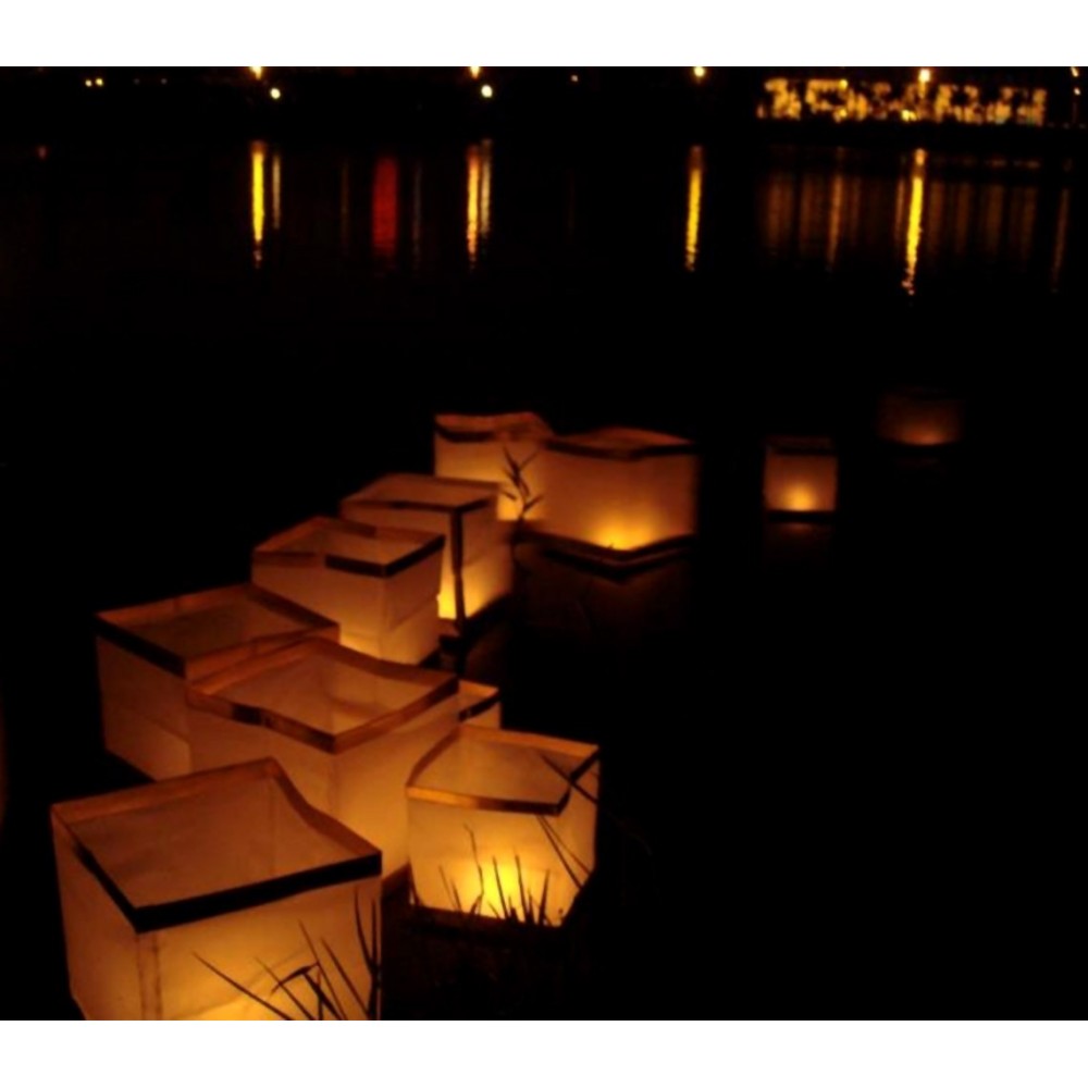5 Lanterne galleggianti con candela tea light inclusa