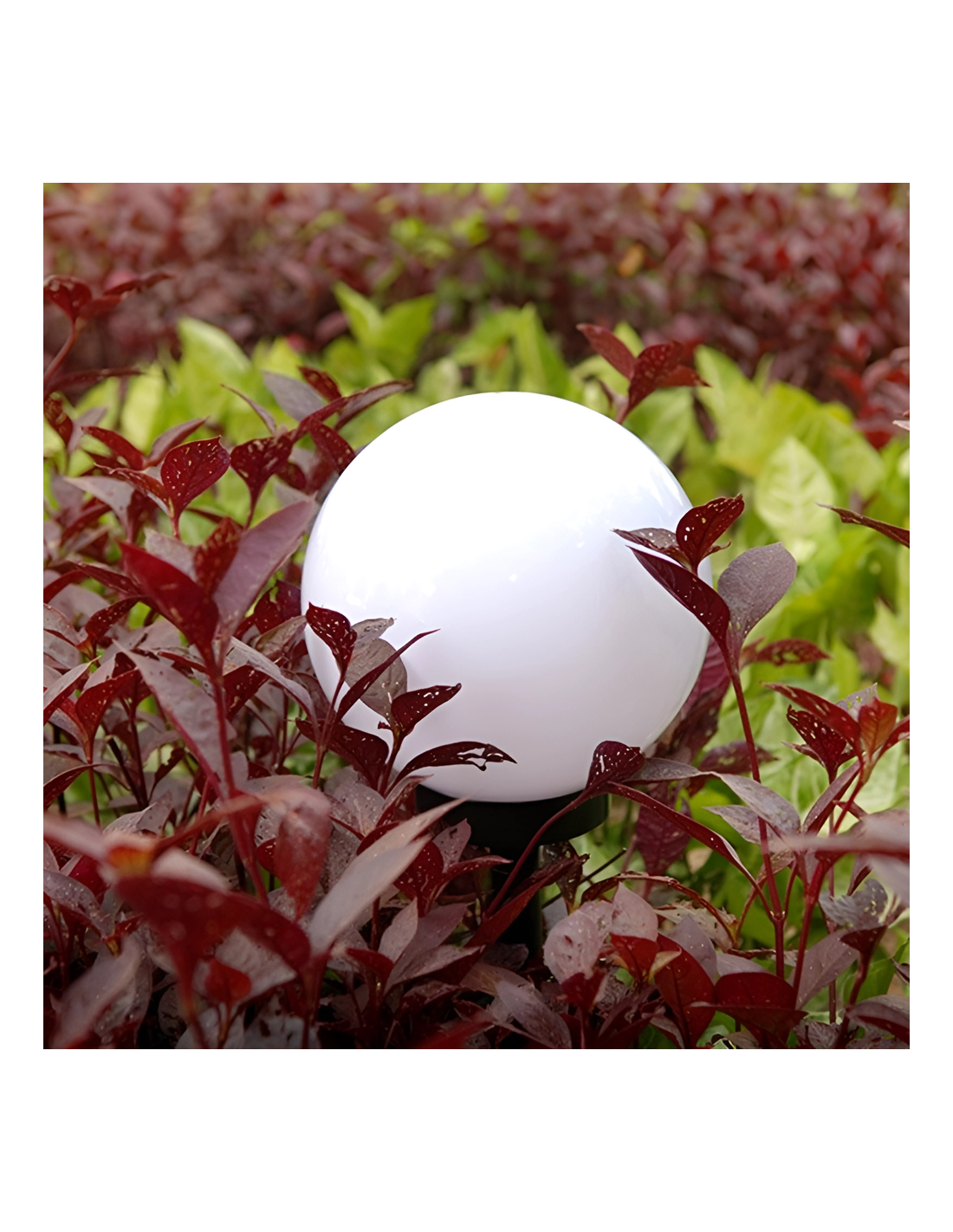 4pz Lampada Sfera Ricarica Solare 15cm Da Esterno Picchetto Piantabile 