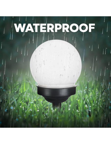2pz Lampada Sfera Ricarica Solare 15cm da Esterno Picchetto Piantabile Giardino