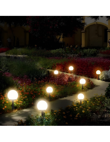 2pz Lampada Sfera Ricarica Solare 15cm da...