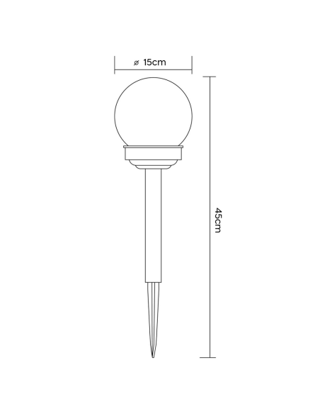 2pz Lampada Sfera Ricarica Solare 15cm da Esterno Picchetto Piantabile Giardino