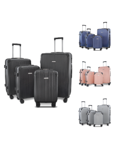 Set 4pz Trolley KAYLA Valigia Guscio Rigido 4 Ruote...