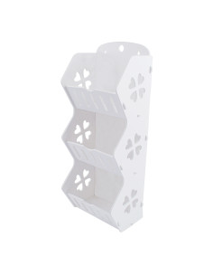 Mensola da Parete Organizer Portaoggetti PVC Bianco 3...