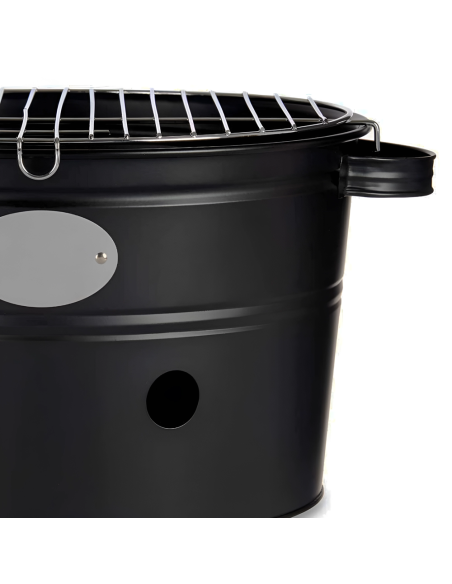 Barbecue a Carbonella da Tavolo Tondo 35cm con Griglia Portatile da Campeggio