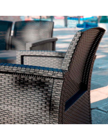 Salottino da Giardino VENEZIA Divano Poltrone e Tavolino Polipropilene in Rattan