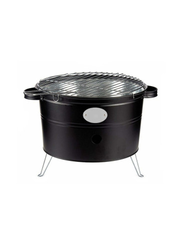 Image of Barbecue a Carbonella da Tavolo Tondo 35cm con Griglia Portatile da Campeggio