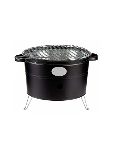 Barbecue a Carbonella da Tavolo Tondo 35cm con Griglia Portatile da Campeggio