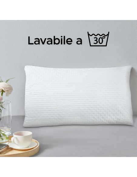 Set 4 pz Guanciali Per Letto Ortopedici in Piuma Anallergica Cuscini Imbottiti