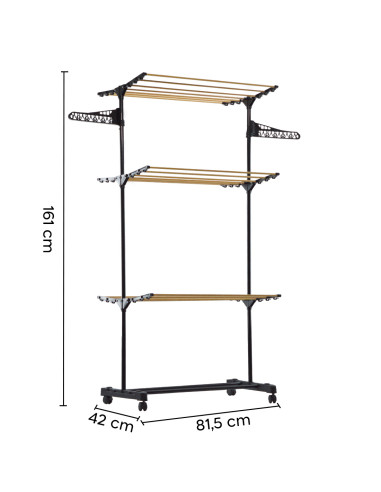Stendibiancheria Verticale 3 Ripiani Pieghevoli...