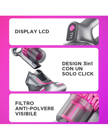Aspirapolvere Cordless 4 in 1 Portatile...
