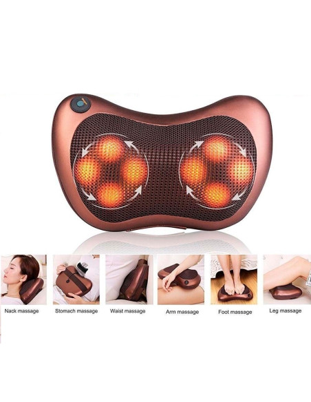 Cuscino Massaggiatore Elettrico Collo Schiena Gambe Braccia e Dolori Cervicali