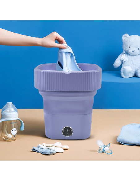 Mini Lavatrice Portatile Pieghevole con Centrifuga Bucato Viaggio e Campeggio