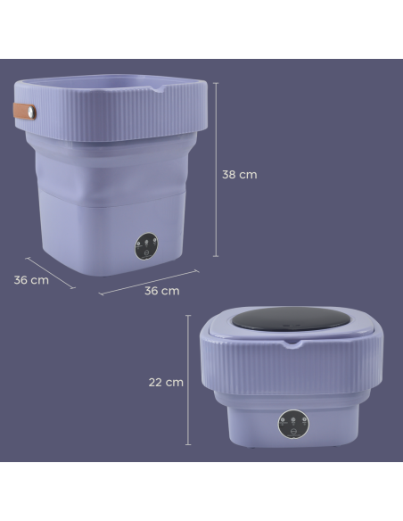 Mini Lavatrice Portatile Pieghevole con Centrifuga Bucato Viaggio e Campeggio