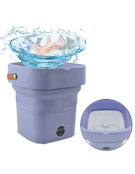 Mini Lavatrice Portatile Pieghevole con Centrifuga Bucato Viaggio e Campeggio