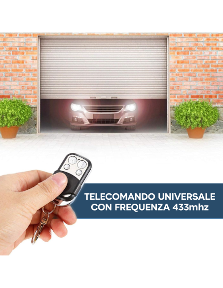 2pz Telecomando Universale 4 canali 433mhz Multifunzione Tascabile con Gancio