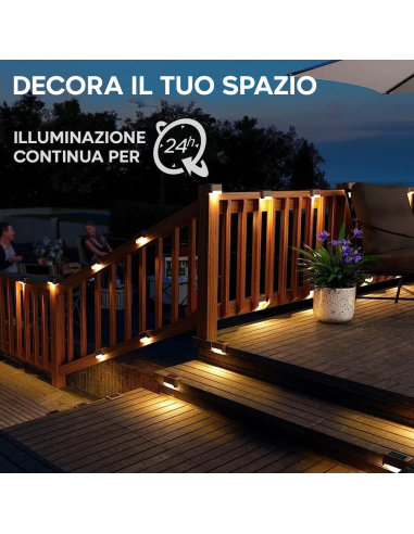 4pz Luci Solari per Gradini Scale IP66 Lampade...
