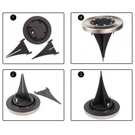 850895 Faretto led ricaricabile ad energia solare da giardino impermeabile 6000k