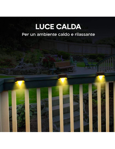 4pz Luci Solari per Gradini Scale IP66 Lampade...