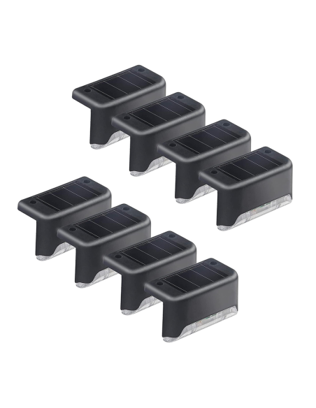 8 pz Luci Solari per Gradini Scale IP66 Lampade Esterno Luce Calda Ricaricabile