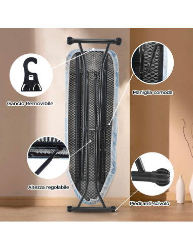 Asse da Stiro Struttura in Acciaio Pieghevole...