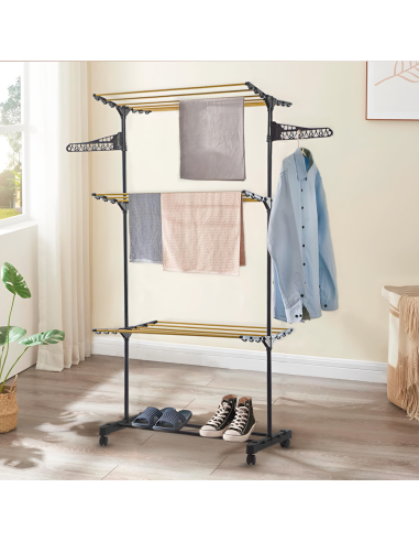 Stendibiancheria Verticale 3 Ripiani Pieghevoli...