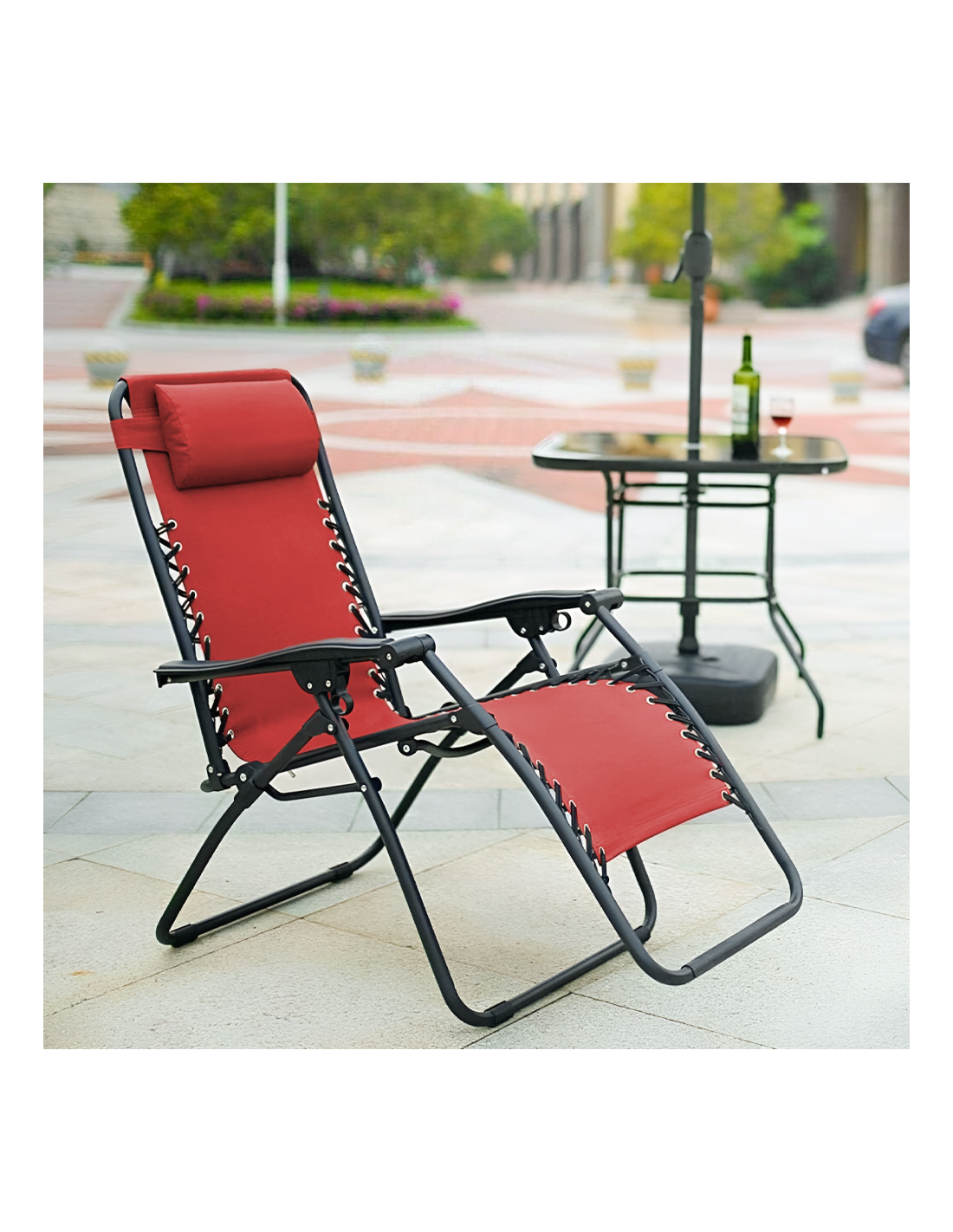 Sdraio Pieghevole In Alluminio Con Schienale Reclinabile 3 Posizioni - Telo Texilene, Per Giardino E Piscina