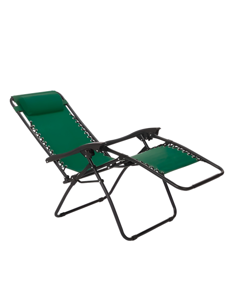 Set 2pz Sedia Pieghevole Gravità Zero Poltrona Textilene Schienale Reclinabile