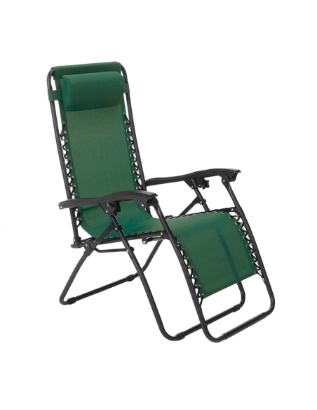 Set 2pz Sedia Pieghevole Gravità Zero Poltrona Textilene Schienale Reclinabile