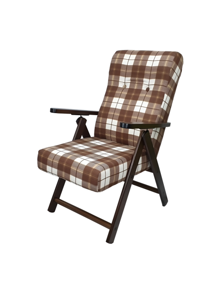 Poltrona MOLISANA Reclinabile ArtLegno MAS020 Fantasia Scozzese Struttura Legno